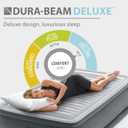 INTEX Dura-Beam Deluxe Comfort-Plush Elevated: Fiber-Tech Queen Size Built-in Electric Pump 18in Bed Height 600lb Weight Capacity