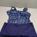 Yonique Womens Plus Size Swimsuits with Shorts Tummy Control Tankini Two Piece Bathing Suits Athletic Swimwear Blue Colorful Galaxy 22Plus, 