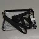 Bagenius Clear Bag for Stadium Events, Clear Purse with Detachable Strap, Sports fan Handbag Purses for Game Day and Concert, Black