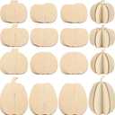 2 x COCHIE DIY 3D Pumpkin Fall Wood Crafts to Paint for Kids Adults, Paintable Unfinished Wooden Slices for Craft, Autumn Pumpkins Cutouts Ornaments for Painting Decorations (24 PCS)