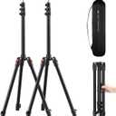 K&F CONCEPT Extendable Photography Stand, Adjustable 6.56ft/78.7"/2M Aluminum Tripod with 1/4" Screw, 2-Pack Reversible Portable Studio Lighting Tripod for Strobe Light/Webcams/Cameras with Bag