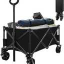 SZHLUX Collapsible Folding Wagon, Heavy Duty Garden Cart with All Terrain Wheels, Portable Large Capacity Utility Wagon Cart