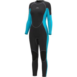 Hevto Women Wetsuit 3/2mm Neoprene Wet Suit Keep Warm in Cold Water for Surfing Swimming Diving (6S, W1-Blue New Upgrade)