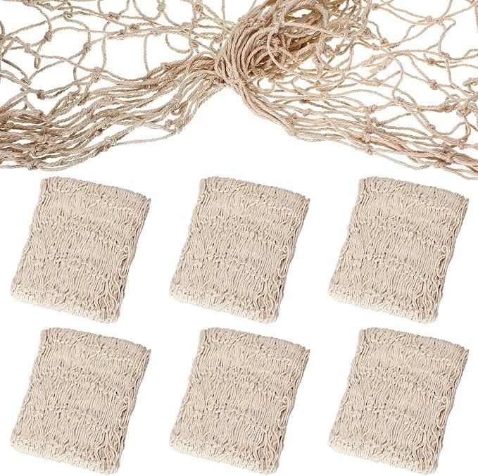 Shappy 5 Pack Natural Fish Net Decorative Cotton Fishnet Decor for Pirate Party, Mermaid Nautical Hawaii Luau Ocean Themed Wall Hanging Beach Bash Decoration Supplies (Beige) Shappy 5 Pack Natural Fish Net Decorative Cotton Fishnet Decor for Pirate Party, Mermaid Nautical Hawaii Luau Ocean Themed Wall Hanging Beach Bash Decoration Supplies (Beige)