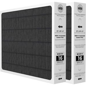 2 Pack Y6604 20x26x5 MERV 16 Air Filter Replacement, Compatible with Lennox Y6604 for PureAir PCO3-20-16 Air Purification System, MERV 16 Furnace Filter for HVAC Systems
