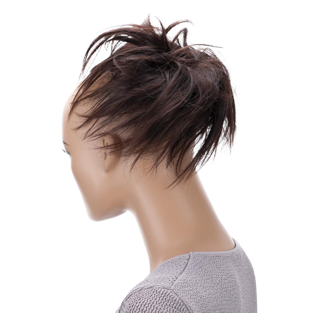 CAISHA XXL Hairpiece Scrunchie Updo Voluminous Slightly Wavy Messy Bun Dark Brown G7F