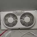 HOLMES 9" Twin Digital Window Fan, Reversible Airflow Blades, In/Out Exchange, 3 Speeds, Built-In Extender Panels, Ideal for Home, Bedroom or Office, Remote Control, White