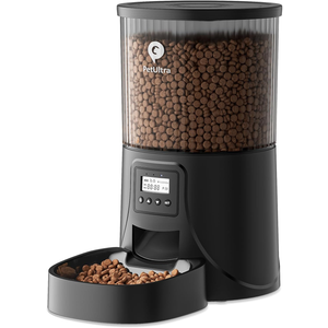 PETULTRA Automatic Cat Feeder: 4L Timed Cats Food Dispenser Programmable 16 Meal for Cat and Small Medium Dog Auto Pet Feeder Easy to Set Up Dual Power Supply with Desiccant Bag| Detachable Washable