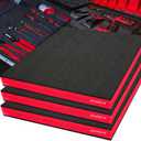 ONREVA Tool Box Foam 22x18x1.5 inch 3Pack, Foam Inserts for Cases, Polyethylene Storage Sheets for Toolbox Hard Case, Tool Shadow Insert, Kaizen Organizer Sheet, Black with Red