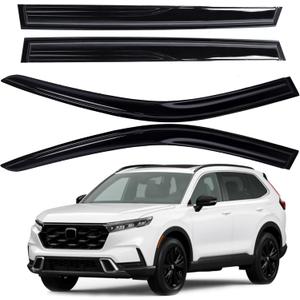 AUXKO Window Rain Guards for Honda CRV 2023 2024 2025 2026 Outside Tape-On Shatterproof Sun Smoke Guard Vent Visors Side Window Wind Deflectors Accessories for Honda CR-V 2023-2026 (Black)