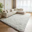 ONASAR Cream White Rugs for Living Room Bedroom, 5x8 Fluffy Bedside Area Rug, Soft Plush Shaggy Indoor Floor Carpet for Nursery Kids Girls Boys Teen Dorm Home Office Decor Aesthetic
