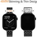 Slim Stainless Bands Compatible with Apple Watch Band 38mm 40mm 41mm 42mm 44mm 45mm 46mm 49mm, Women Men Business Watch Straps Metal Link Bracelet for iWatch Series 11/10/9/8/7/6/5/4/3/2/1/Ultra/SE