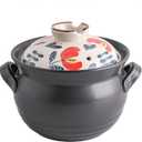 Ceramic Casserole Dish, Clay Pot, Earthen Pot Cookware with Lid , Stockpot for Stew, Soup, Steam, Oven Safe-Heat Resistant (Tulip, 2.64QT) (Tulip, 3.7qt)