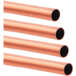3/8"(9.5mm) OD 99.9% Copper Tube 0.5mm Wall  300mm Length  4Pcs, Pure Copper Tubing 110 Copper Seamless Round Tubing for Refrigerator, Jewellery and Industry