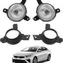 Dasbecan Pair Fog Lights Compatible with Kia Forte 2019 2020 2021 Left & Right Front Bumper Lamp Assembly Replaces# 92207-M7050 92208-M7050 KI2562102 KI2563102