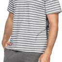 Marvmys Men's Short Sleeve Pajama Set Summer Pj Short Set 2 Pcs Loungewear Sleepwear with Pockets (Gray, XL)