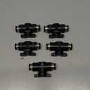 Flutesan 5 Pcs Pneumatic Ball Valve Push to Connect Fittings 1/2" x 1/2" OD PVC Air Flow Control Valve Air Straight Union Quick Connect Hose Fittings
