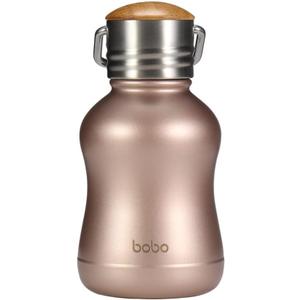 YOHKOH Mini Vacuum Insulated Water Bottle With Bamboo Lid - Stainless Steel Thermos Water Bottle for Women Girls Kids, Metal Sports Hot and Cold Water Bottle Leak-Proof BPA-Free (6.4oz,Gold)