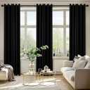Blackout Curtains for Bedroom Living Room 2 Panels, Thermal Insulated Room Darkening Drapes Grommet Noise Reducing Light Blocking Window Treatments 84 Inches Long 40x84 Inch Black