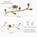Gold Modern Sputnik Ceiling Light Fixture 5-Lights,Mid Centur Minimalist Semi Flush Mount Sputnik Chandelier for Living Room,Dining Room,Bedroom,Hallway,Kitchen(Bulbs Not Included), 33.8"L x 13.4"W x 6.3"