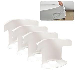 Mecfiino Lock Sheet Holders Set of 42025 New Sheet Holders Keep Sheets Firm & Tight  with Fitted Sheet Strips  Bed Sheet Holders for Corners All Mattress