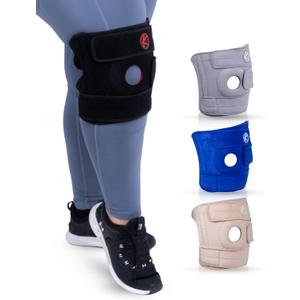 KARM Plus Size Knee Brace for Women & Men Plus Size - Adjustable Knee Support Brace for Meniscus Tear, Arthritis Pain, Compression with Side Stabilizers - Obese People (4XL/5XL/6XL Black) (Size 3 (4XL/5XL/6XL), Black)