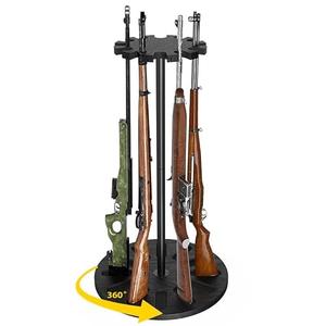 Emfogo Indoor Gun Racks, Rotating Gun Rifle Rack Stand, Heavy Solid Wood Gun Storage-Holds up to 12 Guns Display