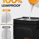 HOTOR Insulated Lunch Box for Men & Women - Leak-Proof Cooler Lunch Bag with 4 Pockets, Adjustable Strap, Ideal for Work, Picnic, Travel - Medium, Black, 10.2"6.9"8.5"