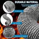 Dryer Vent Hose, 4 Inch Heavy Duty 5FT Flexible Aluminum Dryer Duct Hose, Heat Resistant Insulated Exhaust Hoses for Dryers, Crush Proof Fits for Universal Tight Spaces