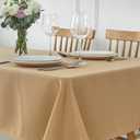 maxmill Weaved Texture Rectangle Tablecloth Water Resistant Wrinkle Free Spill-Proof, Soft Table Cloth for Dining Room Decoration, Banquet Parties Event Holiday Dinner, 60 x 84 Inch Beige