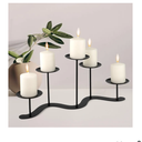 Fireplace Candle Holder for Home Decor: 17 inch Candle Stand for Indoor Dining Living Room  Black Metal Pillar Candelabra for Outdoor Wedding Party  Advent Halloween Christmas