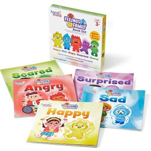 hand2mind Feelings Family Core Emotions Book Set, Social Emotional Books for Kids, Calm Down Corner Supplies, Preschool Learning Activities, Calming Corner Classroom, Toddler Easter Basket Stuffers