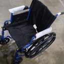 Drive Medical Blue Streak Lightweight Foldable Wheelchair - Enhanced Mobility Support - Durable Construction - Padded Comfort - Swing-Away Leg Rests - Desk Arms - Blue/Black - 18 Inch Seat