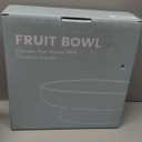 Granite Inspired Matte White Fruit Bowl | Wide, Shallow Textured Pedestal Bowl | 11 Inch Unique Centerpiece for Table or Decor for Entryway Table