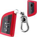 Key Fob Cover for Acura, Compatible with 2022 2023 Acura RDX Inggera MDX RDX, Remote Key Fob Silicone TPU, Protective Key Fob Cover, Case Holder Shell wih Keychain Red