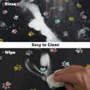 2 x Cat Food Mat Absorbent Dog Mat for Food and Water Non Slip Quick Dry Dog Bowl Mats for Floors 19" X 12" Paw Dark Gray