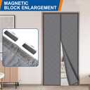 Magnetic Thermal Insulated Door Curtain Temporary Magnetic Screen Door Fits Door Size 32"X80" Thicker Layered Fabric Self Closing Door Curtains with Thicken Cotton for Winter Back/Front Doors (Gray)