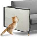 Large Size Cat Scratch Sofa Protector,27.5inch*19.6inch Sisal Couch Protector from Cats/Dogs Scratching for Big Arm Sofa use (Dark Grey/Right Handed)