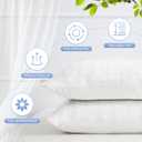 Meoflaw Cooling Pillows for Sleeping Standard Size Set of 2,Shredded Memory Foam Bed Pillow,Adjustable Loft Standard Pillow for Side & Back Sleeper-Medium Firm