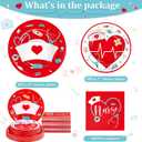 200 Pcs Graduation Nurse Party Decorations Doctor Nurse Week Party Plates Include 9 Inch 7 Inch Paper Disposable Plates Lunch Napkin Medical Birthday Party Tableware Set for Nursing School(Red)