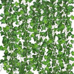 Fake Vines for Room Decor 48PCS Artificial Ivy Garland with Clip 336FT Green Flowers Hanging Plants Faux Greenery Leaves Bedroom Aesthetic Decor for Home Garden Wall Wedding
