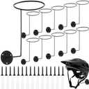 Seeloowy 9 Pcs Helmet Holder Stand Display Rack Metal Wall Mount Hanger Hooks for Motorcycle Accessories Multifunctional Helmet Rack Hats Balls Coats Space-Saving Wall Organizer for Garage Entryway