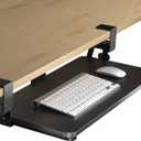 XINLEI Keyboard Tray Under Desk Large CClamp 25.6” (30” Including Clamps) x 11.8” SlideOut Platform Computer Drawer Pull Out Keyboard & Mouse Tray Black DSF4