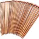 LIHAO 30pcs Bamboo Knitting Needles Set, Wooden Knitting Needles, Knitting Kit Accessories for Beginners Handmade, Single Pointed from 2.0mm-10.0mm (Brown)