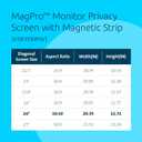 Kensington MagPro 24 Inch Magnetic Computer Privacy Screen for Desktop, Removable 16:10 Computer Privacy Filter, Anti-Glare Blue Ray Reduction, Compatible with Slim Bezel Monitors, K55423WW