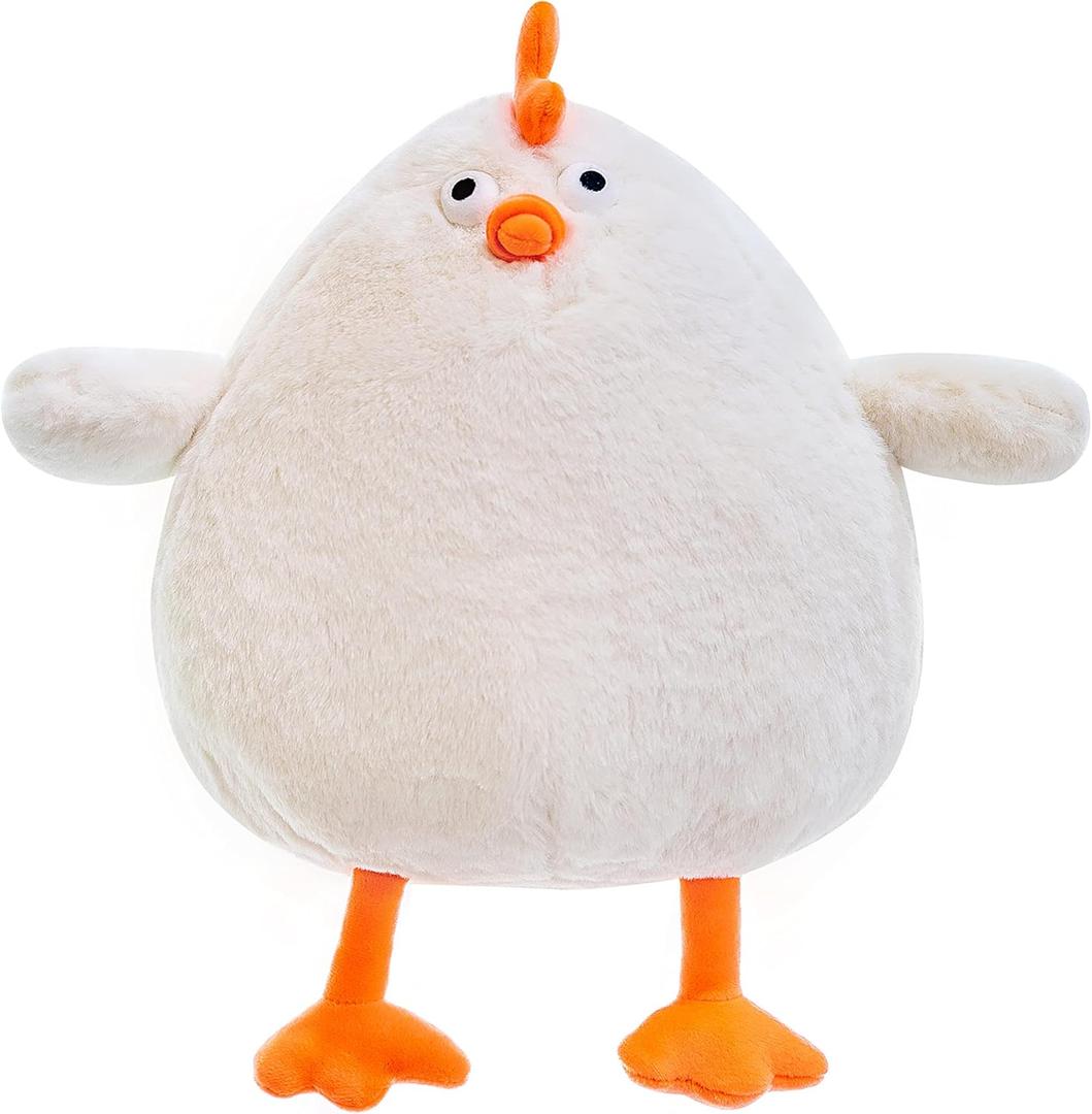 Cute Seagull Plush Pillow - Funny Fat Seagull Stuffed Animal, Kawaii Cartoon Design for Kids, Boys, and Girls - Perfect Sleeping Pillow Toy (Chicken)