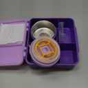 Bento Lunch Box with 8oz Soup Thermo, Kids Leakproof Lunch Food Containers with 4 Compartment, Kids Thermo Insulated Hot Food Jar for School, Trvael (Purple)