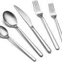 Silverware Set for 8, EIUBUIE 40-Pieces Food-Grade Stainless Steel Flatware Cutlery Sets, Mirror Polished Lightweight Kitchen Eating Utensil Tableware Set Include Forks Spoons Knives, Dishwasher Safe