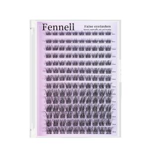 Invisible Band Lash Clusters Natural Lash Clusters Wispy Cluster Eyelash Extensions D Curl DIY Lash Extension 8-16mm Waterproof Soft Cluster Lashes 140pcs (Black, 8-16mm)