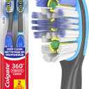 Colgate Total Advanced 360 Floss Tip Sonic Battery Powered Toothbrush, 2 Pack (Multicolored)